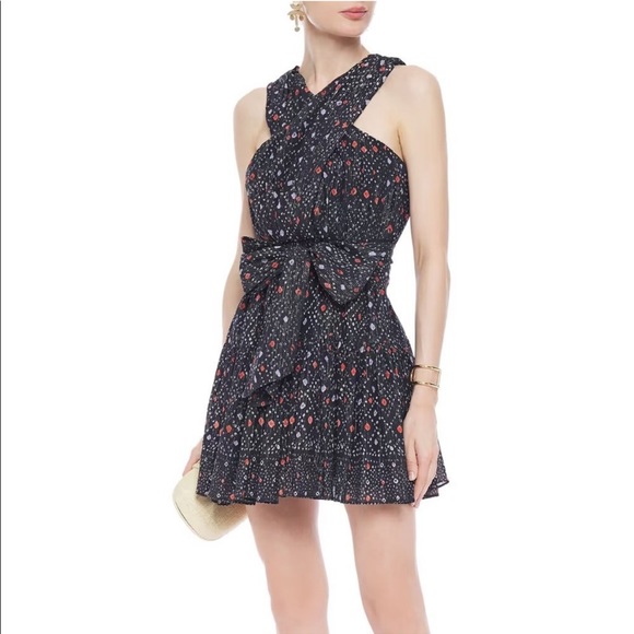 NWT Ulla Johnson Arisa Dress Navy Metallic Print - Picture 2 of 13